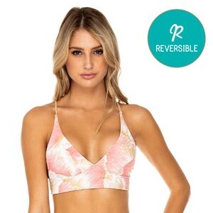 Luli Fama Costa de Luz Halter Reversible Cross Back Bustier Top
